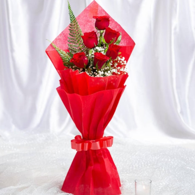 6 Rose flower bouquet
